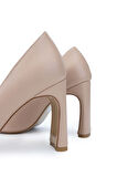 Tamer Tanca Kadın Hakiki Deri Bej Topuklu Ayakkabı 1073 509 BN AYK SK24-25 NUDE DR