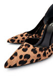 Tamer Tanca Kadın Vegan Leopar Topuklu Ayakkabı 1073 613 BN AYK SK24-25 LEOPAR