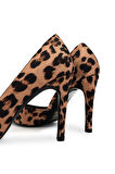 Tamer Tanca Kadın Vegan Leopar Topuklu Ayakkabı 1073 613 BN AYK SK24-25 LEOPAR
