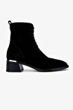 Valmenti Kadın Siyah Süet Topuklu Bot 312 88112 BN BOT SK24-25 SIYAH SUET