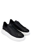 Tamer Tanca Erkek Hakiki Deri Siyah/Beyaz Sneakers & Spor Ayakkabı 933 BACKS ERK AYK SK24-25 SYH DR/BYZ