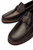 Tamer Tanca Erkek Hakiki Deri Kahverengi Loafer Ayakkabı 1008 3390 ERK AYK SK24-25 KAHVE DR