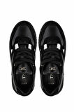Tamer Tanca Kadın Hakiki Deri Siyah Sneakers & Spor Ayakkabı 1037 01 BN AYK SK24-25 SYH FLTR/SYH SUET
