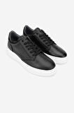 Valmenti Cess Erkek Siyah Floter Hakiki Deri Sneakers & Spor Ayakkabı 04 2509 ERK AYK Y24