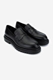 Valmenti Erkek Hakiki Deri Siyah Floter Loafer Ayakkabı 722 5233 ERK AYK SK24-25 SIYAH FLTR