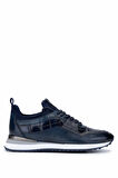 Tamer Tanca Erkek Hakiki Deri Lacivert Sneakers & Spor Ayakkabı 383 6106 ERK AYK SK24-25 LACI KROKO