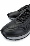 Tamer Tanca Erkek Hakiki Deri Siyah Sneakers & Spor Ayakkabı 383 5960 ERK AYK SK24-25 SIYAH SLVR