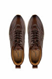 Tamer Tanca Erkek Hakiki Deri Kahverengi Sneakers & Spor Ayakkabı 383 5960 ERK AYK SK24-25 KAHVE SLVR