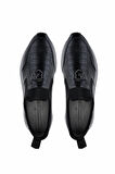 Tamer Tanca Erkek Hakiki Deri Siyah Sneakers & Spor Ayakkabı 383 6276 ERK AYK SK24-25 SIYAH SLVR