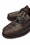 Tamer Tanca Erkek Hakiki Deri Kahverengi Loafer Ayakkabı 863 R02 ERK AYK SK24-25 KAHVE