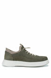 Tamer Tanca Erkek Hakiki Deri Yeşil Nubuk Sneakers & Spor Ayakkabı 298 9169-F412 ERK AYK Y25 OLIVE DANTE