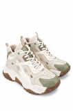 Tamer Tanca Kadın Vegan Nude/Haki Sneakers & Spor Bot 936 6580 BN BOT SK24-25 NUDE/HAKI