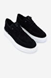 Valmenti Erkek Hakiki Deri Siyah Süet Sneakers & Spor Ayakkabı 352 22253 ERK AYK Y25 SIYAH SUET
