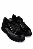 Tamer Tanca Erkek Hakiki Deri Siyah Süet Sneakers & Spor Ayakkabı 1068 1101 ERK AYK SK24-25 SYH SUET/DR