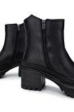 Tamer Tanca Kadın Hakiki Deri Siyah Casual Bot 945 4323 BN BOT SK24-25 SIYAH