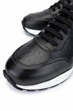 Tamer Tanca Erkek Hakiki Deri Siyah Sneakers & Spor Ayakkabı 1093 1231 ERK AYK Y25 SIYAH