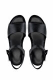 Tamer Tanca Kadın Hakiki Deri Siyah Deri Comfort Sandalet 1107 108 BN SNDLT Y25 SIYAH DR