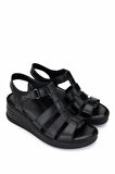 Tamer Tanca Kadın Hakiki Deri Siyah Deri Comfort Sandalet 1107 103 BN SNDLT Y25 SIYAH DR