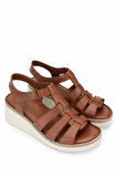 Tamer Tanca Kadın Hakiki Deri Taba Comfort Sandalet 1107 103 BN SNDLT Y25 K.TABA DR