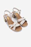 Valmenti Kadın Hakiki Deri Kırık Beyaz Topuklu Sandalet 956 13111 BN SNDLT Y25 OFF WHITE DR