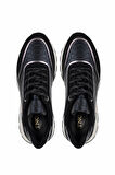 Tamer Tanca Kadın Vegan Siyah Sneakers & Spor Ayakkabı 936 81185 BN AYK Y25 SYH KROKO/BRONZ