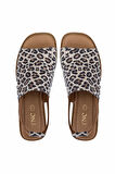 Tamer Tanca Kadın Hakiki Deri Leopar Düz Sandalet 838 16235 BN SNDLT Y25 LEOPAR