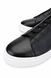 Tamer Tanca Erkek Hakiki Deri Siyah Floter Sneakers & Spor Ayakkabı 965 2526 ERK AYK Y25 SIYAH FLTR
