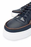 Tamer Tanca Erkek Hakiki Deri Lacivert Sneakers & Spor Ayakkabı 1092 202501 ERK AYK Y25 LACI MT/BYZ FLTR/GRI