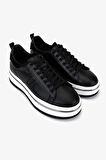 Valmenti Erkek Hakiki Deri Siyah Sneakers & Spor Ayakkabı 381 21618 ERK AYK Y25 SIYAH MAT