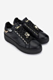 Méliné Kadın Hakiki Deri Sneakers & Spor Ayakkabı 1117 PF 661-ACC BN AYK Y25 LOGIC NERO