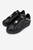 Méliné Kadın Hakiki Deri Sneakers & Spor Ayakkabı 1117 PF 661-ACC BN AYK Y25 LOGIC NERO