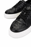 Tamer Tanca Erkek Hakiki Deri Siyah Sneakers & Spor Ayakkabı 04 268 ERK AYK Y25 SIYAH DR/ORGU