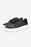 Valmenti Cess Erkek Siyah Floter Hakiki Deri Sneakers & Spor Ayakkabı 04 2509 ERK AYK Y24