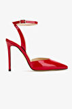 Valmenti Kadın Hakiki Deri Kırmızı Rugan Topuklu Ayakkabı 1027 251 BN AYK Y25 KIRMIZI RGN
