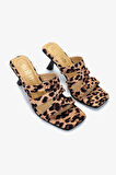 Valmenti Kadın Vegan Leopar Topuklu Terlik 1063 23420 BN TRLK Y25 LEOPAR