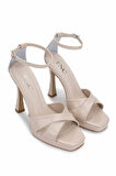 Tamer Tanca Kadın Vegan Bej Topuklu Ayakkabı 1131 309 BN AYK Y25 NUDE RGN