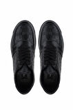 Tamer Tanca Erkek Hakiki Deri Sneakers & Spor Siyah Ayakkabı 1118 097 ERK AYK Y25 SIYAH TT BASKI