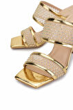 Tamer Tanca Kadın Deri/Tekstil Gold Topuklu Terlik 654 366 BN TRLK Y25 GOLD