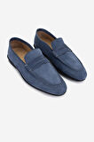 Valmenti Erkek Hakiki Deri Mavi Loafer Ayakkabı 374 1834 ERK AYK Y25 INDIGO SUET
