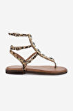 Valmenti Kadın Vegan Parmak Arası Sandalet 1141 621 IRENE6-1 BYN SNDLT Y25 LEOPARD PONY