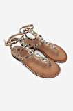 Valmenti Kadın Vegan Parmak Arası Sandalet 1141 621 IRENE6-1 BYN SNDLT Y25 LEOPARD PONY