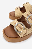 Valmenti Kadın Vegan Düz Terlik 1141 626 SARDENIA 6-1 BYN TRLK Y25 BEIGE RAFFIA
