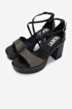 Valmenti Kadın Deri & Tekstil Topuklu Sandalet 1141 785 CECILIA 6-1 BYN SNDLT Y25 BEIGE BLACK