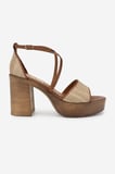 Valmenti Kadın Deri & Tekstil Topuklu Sandalet 1141 785 CECILIA 6-1 BYN SNDLT Y25 BEIGE WICKER