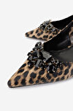Valmenti Kadın Hakiki Deri Topuklu Ayakkabı 1141 VAL IRIS-350 BN AYK Y25 LEOPARD BLK