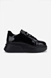 Valmenti Erkek Hakiki Deri Siyah Rugan Sneakers & Spor Ayakkabı 771 35110 ERK AYK Y25 SIYAH RGN