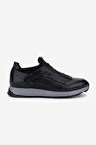Valmenti Erkek Hakiki Deri Siyah Sneakers & Spor Ayakkabı 383 VAL-6094 ERK AYK Y25 SIYAH SLVR