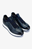 Valmenti Erkek Hakiki Deri Lacivert Sneakers & Spor Ayakkabı 383 VAL-6094 ERK AYK Y25 LACI SLVR