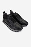Valmenti Erkek Hakiki Deri Siyah Sneakers & Spor Ayakkabı 383 VAL-5960 ERK AYK Y25 SIYAH SLVR