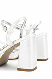 Tamer Tanca Kadın Vegan Beyaz Sedef Topuklu Ayakkabı 1065 10121 BN AYK Y25 BEYAZ SDF TASLI
